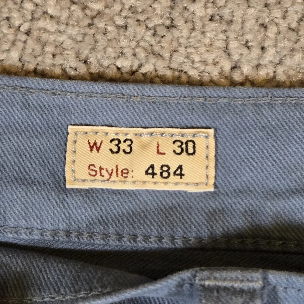 J. Crew 484 Slim Stretch Chino Pants Light Blue Mens 33x30 Cotton Linen Blend